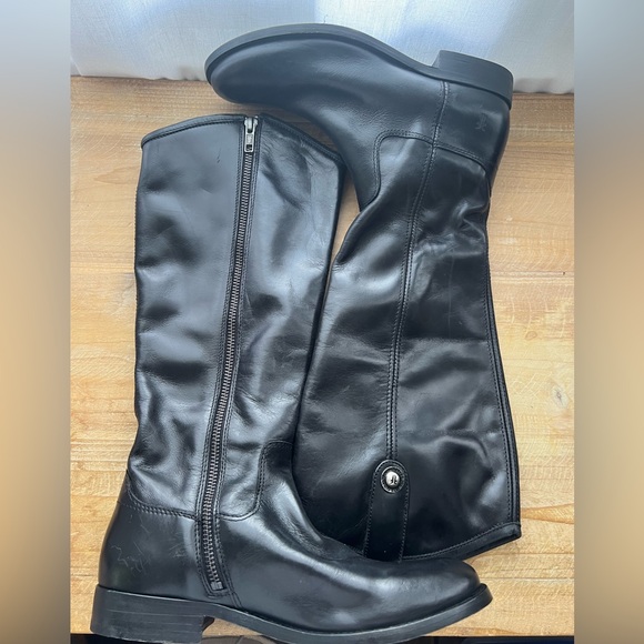 New Frye Melissa Button Inside Zip In Black Size 6B - Picture 5 of 9